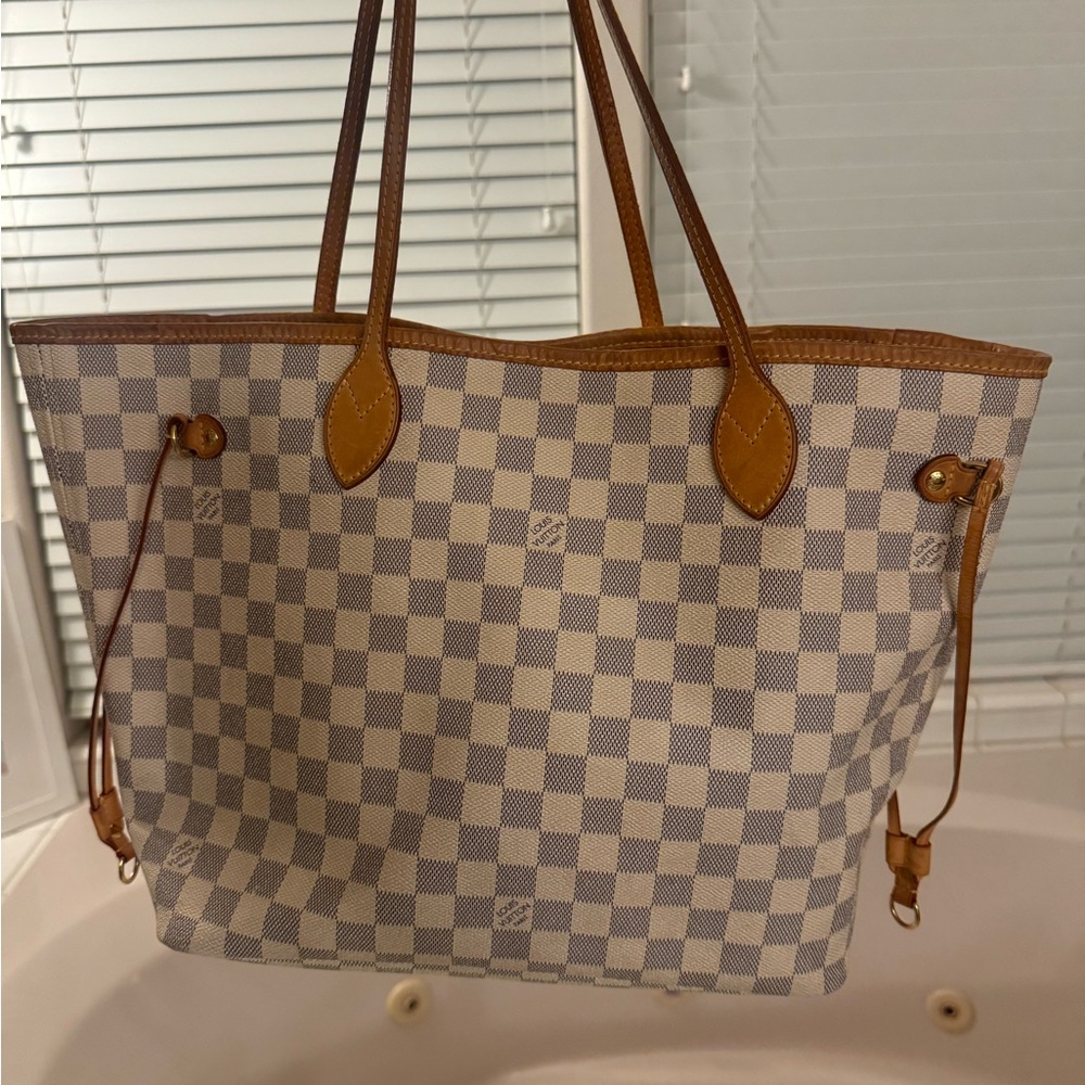 Louis Vuitton neverfull  Tote Damier MM? Light Gray and Cream - Picture 4 of 11